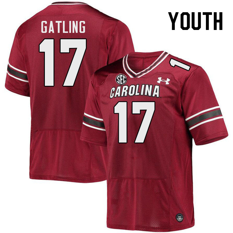 Youth #17 Debron Gatling South Carolina Gamecocks College Football Jerseys Stitched-Garnet